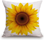 TSSOHU Sunflower Flower Cotton Burlap Linen Throw Pillow Case Cushion Cover Sofa Outdoor Decorative Square 18X18 Inches