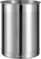 KSENDALO Utensil Crock Set, 6.6inch Cooking Utensil Holder Stainless Steel Container for Kitchen Counter,Metal Kitchen Spoon Spatula Cutlery Tool Holder Organizer, Silver (3 Pack)
