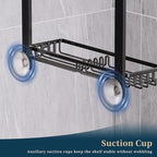 Consumest Over The Door Shower Caddy - 4 Tier Adjustable Hanging Shower Organizer Shelf with 2 Soap Holders & 22 Hooks, Rustproof Easy Installation Hanging Storage Rack for Bathroom, Black