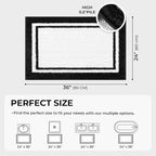 GRANNY SAYS Microfiber Bathroom Rugs Non Slip Washable, Water Absorbent Bathroom Mats for Tub Non Slip, Soft Bath Mats for Floor & Shower, Long Bath Rug, 24" x 36", Black Bath Rug