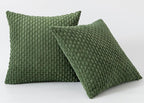 Kevin Textile Throw Pillow Covers Soft Corduroy Decorative Set of 2 Boho Striped Pillow Covers Pillowcases Farmhouse Home Decor for Couch Bed Sofa Living Room 24x24 Inch Moss Green