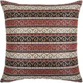 Decorative Throw Pillow Covers Burgundy Red and Black - 22 x 22 Inches Kilim Pillows, Boho Room Decor for Couch, Bohemian Square Case for Farmhouse, Ethnic, for Patio, for Window Seat