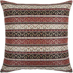 Decorative Throw Pillow Covers Burgundy Red and Black - 22 x 22 Inches Kilim Pillows, Boho Room Decor for Couch, Bohemian Square Case for Farmhouse, Ethnic, for Patio, for Window Seat