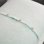 WERDIM Shaggy Fluffy Faux Fur Pillowcases 2 Pack Button Closure Velvet Pillow Shams King Size (Aqua, 20 X 36 Inches)