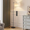 60" Floor Lamps with Remote Control & Bulb, Colors Temperature & Brightness Adjustable, Gray Shade & Black Pole