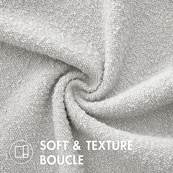 MIULEE 18x18 Inch Decorative Pillow Covers for Couch Bed Set of 2 Textured Boucle Neutral Winter Throw Pillows Light Grey Accent Solid Cushion Pillowcases Sofa Livingroom Home Decor