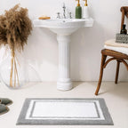 GRANNY SAYS Microfiber Bathroom Rugs Non Slip Washable, Water Absorbent Bathroom Mats for Tub Non Slip, Soft Bath Mats for Bath Floor & Shower, Long Bath Rug, 20" x 32", Grey Rug