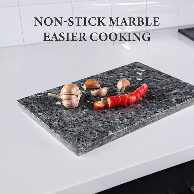 Koville Norwegian Natural Granite Cutting Board for Kitchen, 12x8inch Hand Crafted Stone Slab for Cheese, Charcuterie, Pastry Board - Wedding Gift, House Warming Gift