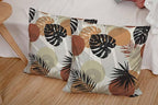 CAPSCEOLL Abstract Throw Pillow Covers,Stropical Leaves Beige 20 X 20 Inches Set of 2 Pillow Cases Decorative,Pillowcases for Bedroom,Living Room,Cushion Couch Sofa