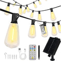 DAYBETTER 50ft Solar String Lights Outdoor Waterproof, 25 Bulbs 2700K Warm White Energy-Saving, Solar String Lights for Garden, Patio, Backyard - Perfect for Homeowners