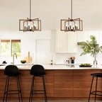 Farmhouse Dining Room Light Fixture, 6-Light Chandelier Modern Metal Industrial Chandelier Lighting for Farmhouse Kitchen Entryway Living Room (E12 Bulbs Not Included)