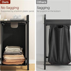 Laundry Basket Organizer, Laundry Hamper with Shelf & 2 Pull-Out Removable Bags, Dirty Clothes Hamper Organizer for Laundry Room Bathroom and Dorm, 2 x 11.8 gallons (44.5L)