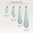 BIOWEAVES 100% Organic Cotton Bath Sheet Set of 2 | Soft Oversized Bath Towels | 700 GSM Premium Bath Towel Sheet Set GOTS Certified - Seafoam