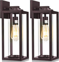 20inch Large Outdoor Wall Lights 2 Packs - Oil Rubbed Bronze Exterior Light Fixture with Clear Glass Shade, Waterproof Porch Lighting for House, Farmhouse Sconces Lantern for Front Door, Garage