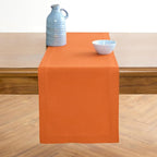 Solino Home Linen Table Runner 120 Inches Long - 100% Pure Linen Persimmon Orange Dining Table Runner 14 x 120 Inch for Fall, Autumn, Halloween, Thanksgiving - Fete
