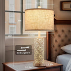 26" Farmhouse Table Lamp Dual Light, 3-Way Dimmable Touch Lamps, Rustic Nightstand Bedside Lamps with 2 USB Ports + AC Outlet, Modern Nightlight for Living Room Bedroom and Nightstand
