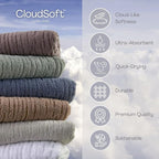 SKL Home CloudSoft Cotton Luxury 4 Pc Bath Towel Set, Clay