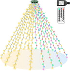 Mlambert Christmas Tree Lights, 6.6ft 16 Lines Fairy String Light, 8 Modes 400 LED Xmas Lighting with Remote Timer for Holiday, Warm White/Multicolor