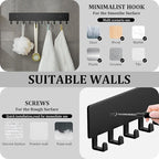 Key Holder Wall Mount with 10 Hooks - Key Rack Organizer for Entryway, Kitchen & Office, Screw-in Mounting 2 Pack 14 Inch