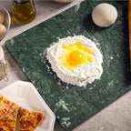 Natural Green Marble Cutting Board,16x12x0.5 Inch, Marble Pastry Board Hand Craft Slab with Non-Slip Feets for Cheese, Dough and Chocolate Tempering.
