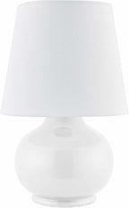 BoutiqueRugs Navarro Boho Ceramic Bedside Table Lamp for Bedroom Nightstand and Living Room - Shade Cotton - White - 13" H
