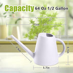 ZXJ Plant Watering Cans for Indoor and Outdoor Home Garden Plants - with Long Spout - White - 1/2 Gallon