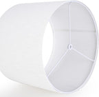 GO&SO White Textured Drum lampshade Medium Lamp Shade 13" Top x 13" Bottom x 10" High (Spider) Modern Linen Lamp Shades for Table Lamp Bedside Lamp Natural Linen Replacement Assembly is Required