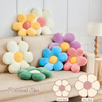 Yellow Flower Pillow, 19.6" Cute Flower Shaped Floor Pillow, Aesthetic Floral Plush Daisy Decorative Throw Pillows for Bed Sofa Couch