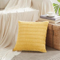 Fancy Homi 1 Pack Boho Yellow Spring Decorative Throw Pillow Covers 22x22 Inch for Couch Bed Sofa, Rustic Modern Farmhouse Home Decor, Soft Plush Corduroy Cute Square Cushion Case 55x55 cm