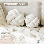 Knot Pillow Ball, Soft Decorative Throw Pillows Cushion, 11 Inch Round Plush Knotted Pillows White Pillow, Modern Home Throw Knot Decorative Cushion for Bedroom, Sofa, Couch