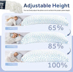 QUTOOL Double Sided Cooling Pillow for Side and Back Sleepers,Adjustable Soft & Firm Shredded Memory Foam Pillows for Neck Pain Relief,Curved Bed Pillows Queen Size Set of 2