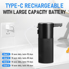 Automatic Soap Dispenser Touchless, USB Rechargeable Smart Hand Soap Dispenser, 4 Levels Adjustable, 13.5 oz/400 ml Wall Mounted for Bathroom, Kitchen (Thick Black)