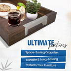 Large Wooden Ottoman Tray with Handles for Serving Food, Decorative Serving Platter for Breakfast, Dinner & Bar, 17.5x11.8 in Rustic Storage Tray for Kitchen, Bedroom & Gift Packaging