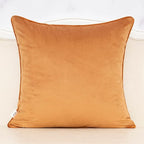 Alerfa Orange Floral Throw Pillow Cover 18 x 18 Inch Cut Velvet Sqaure Luxury Decorative Pillow Cover for Couch Living Room Bedroom