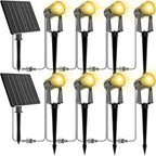 ZYAN Solar Landscape Spotlights Outdoor Waterproof IP65, Solar Powered Garden Yard LED Spot Lights for Outside Plant, Tree, Pathway, Auto On/Off Wall Lights for Walkway, Patio, Lawn-8 Pack