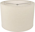 12" Wx 10" H Drum Lampshades, No Assembly Required, Fabric Lampshade for Table Lamp, Bedside Lamp, Floor Lamp, Metal Spider Fitter, Beige