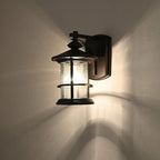 MICSIU Oil Rubbed Bronze Outdoor Light Fixture Wall Mount, Clear Seedy Glass Exterior Wall Mounted Light Fixture, 10" Exterior Lights for House, Front Porch, Patio, Backyard