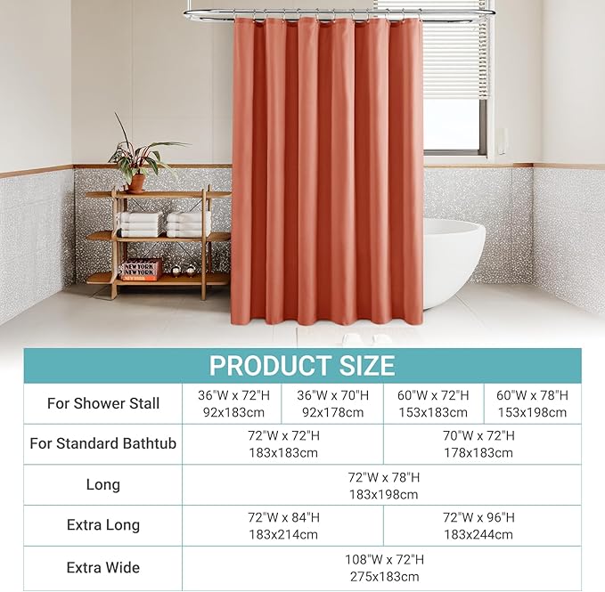 Terracotta Long Linen Shower Curtains 84 Inches Long for Patio Sliding Glass Door Cream Ivory 72 Inch Wide Bath Curtain with Hooks Rings Neutral Natural Semi Sheer 72x84 Curtain for Bathroom