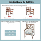 idee-home Outdoor Chair Cushions Set of 2, Thick 19" x 19" x 3" Outdoor Seat Cushions Patio Furniture Waterproof with Ties, Dining Pads