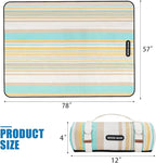G GOOD GAIN Picnic Blanket Waterproof & Sand Proof,Beach Blanket Portable with Carry Strap, XL Large Foldable Picnic Rug Machine Washable for Camping Party,Wet Grass,Kids Playground.(Pineapple Yellow)