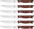 imarku Steak Knives Set of 6, Japanese HC Steel Premium Serrated Steak Knife Set with Ergonomic Handle and Gift Box, Home Essential, Best Birthday Gifts for Women and Men