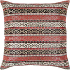 Tapestry Stylish Red-Black 22"x22" Pillow Cover Sham Cushion Case Ethnic Oriental Kilim Style Throw Decorative for Home Decor, Sofa, Couch, Porch, Patio, Veranda