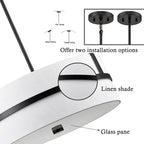 HYDELITE Black Pendant Light Drum Black Chandelier Modern 4 Light for Dinnng Room Living Room Bedroom
