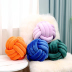Petrella Knot Pillows Ball Round Throw Pillows Home Decor Cushion Decorative Aesthetic Throw Pillows，Dark Green 11inch