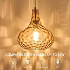 11" Amber Hammered Glass Pendant Light, Blown Glass Hanging Light Fixture with Brushed Nickel Finish, Vintage Modern Ceiling Light for Kitchen Island, Dining Room, Hallway, Living Room