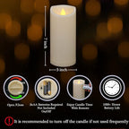 Outdoor Waterproof Flameless Candles with Remote and Timers, 1000 Hours Long Battery Operated LED Pillar Candles, Electric Fake Candles, Ivory Plastic, D3 X H7, 1 Pack