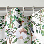 Green Leaves Birds Shower Curtain Hanging Vine Plant with Floral Shower Curtains for Bathroom Waterproof Polyester Fabric Bath Curtain 72 x 72 Inch with 12 Hooks