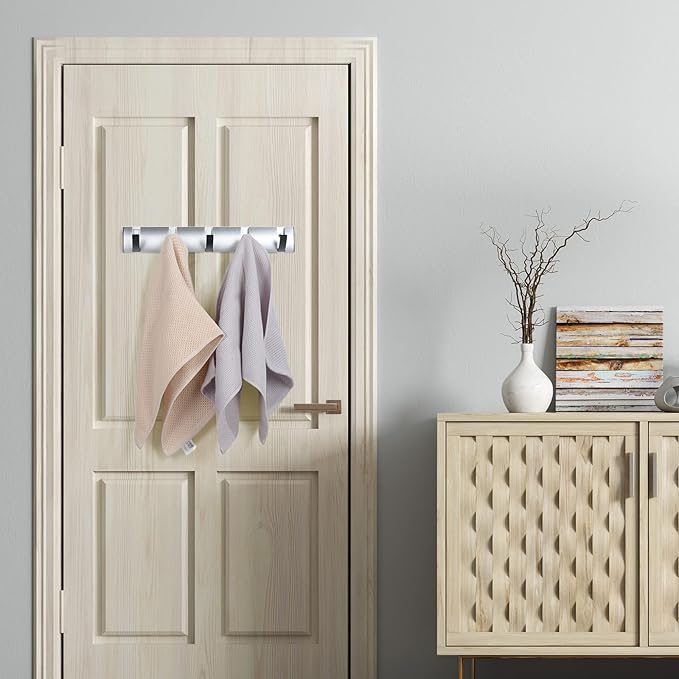 Wall-Mounted Coat Hooks, Silver Black