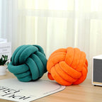 Petrella Knot Pillows Ball Round Throw Pillows Home Decor Cushion Decorative Aesthetic Throw Pillows，Dark Green 11inch