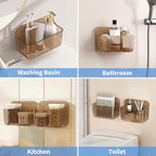 Diesisa 2pc Acrylic Wall Mount Organizer, Adhesive Cabinet Door Organizer,Acrylic Bathroom Shelves for Wall,No Drilling Hang Walls,with Self Adhesive Tape, for Bathroom, Kitchen, Living Room
